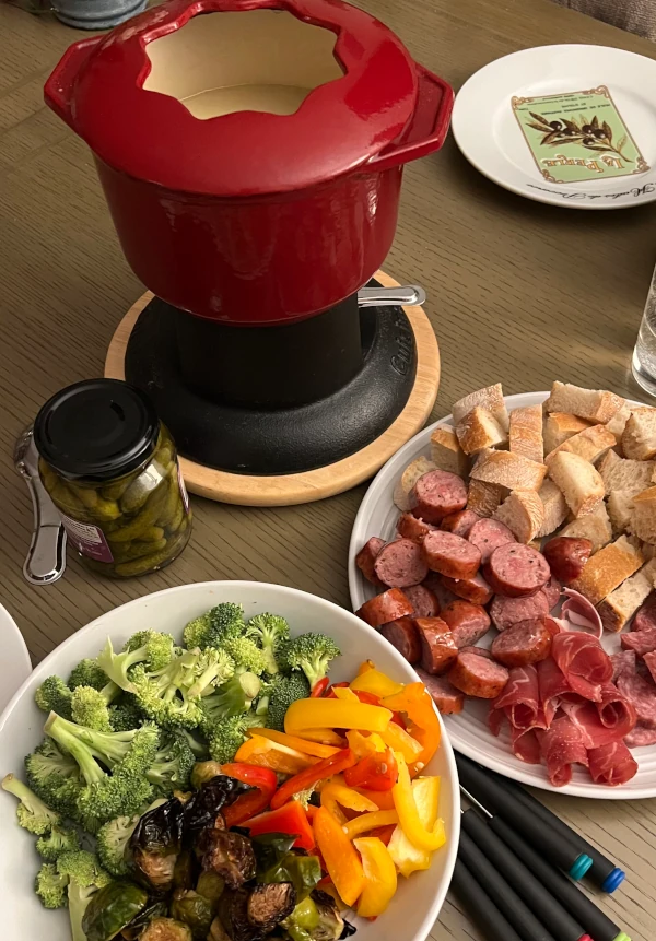 Fondue table setting